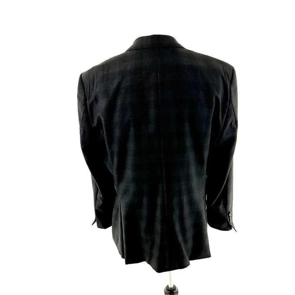 Hugo‎ Boss Marzotto Super 110s 2 Button Blazer 40S Gray Plaid Jackson Lenon2